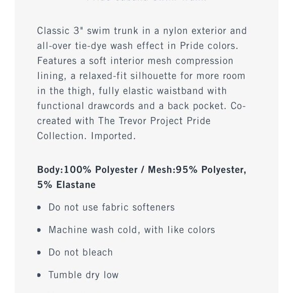 New ABERCROMBIE & FITCH Mens XL Cabana Swim Trunks Rainbow Ombre Pride - Picture 2 of 15